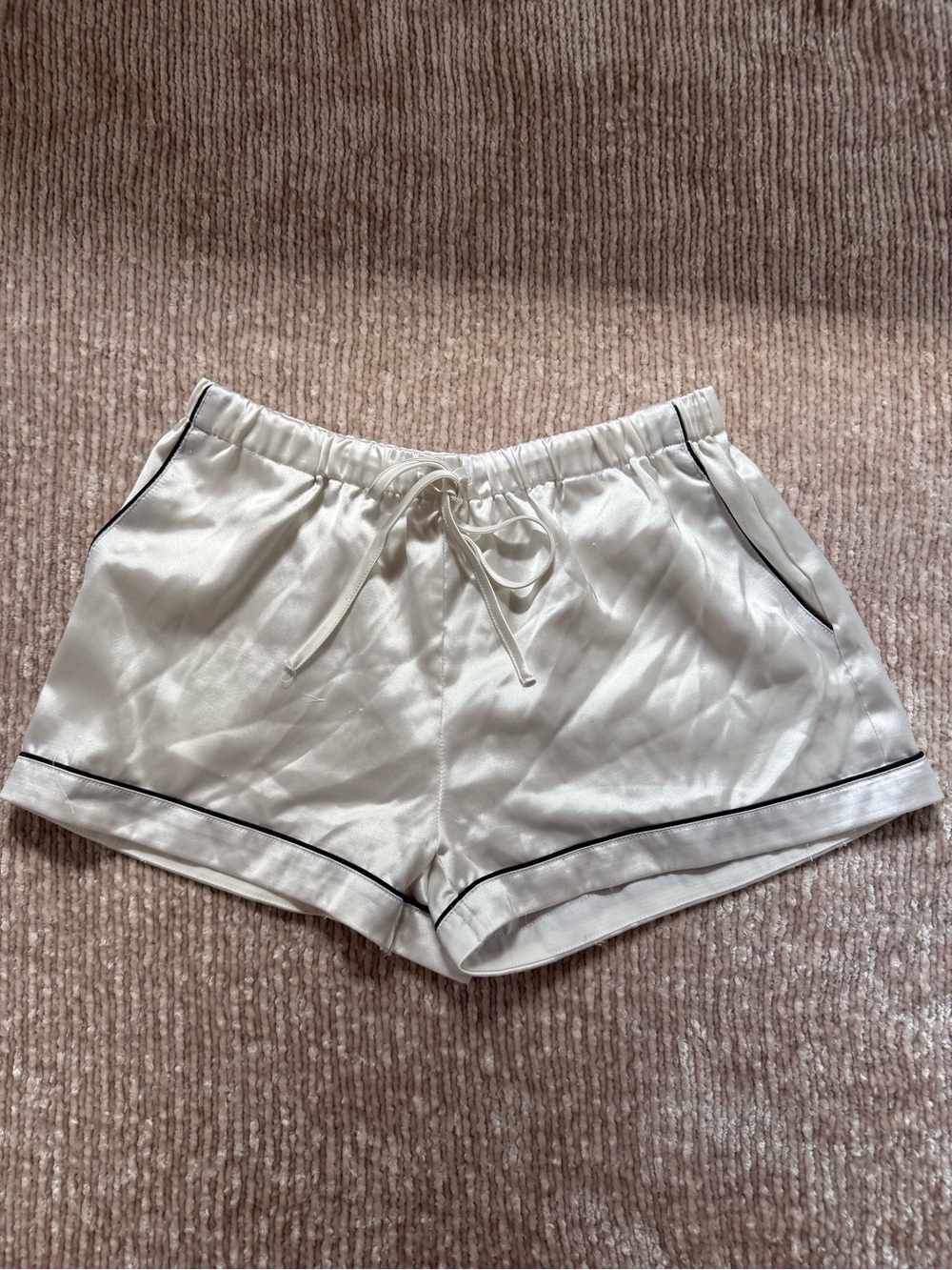 Forever 21 White Satin Pajama Lounge Shorts